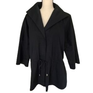 Lafayette 148 New York Bat Wing Zip Top Black Size M